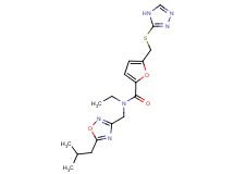 N-ethyl-N-[(5-isobutyl-1,2,4-oxadiazol-3-yl)methyl]-5-[(4H-1,2,4-triazol-3-ylthio)methyl]-2-furamide