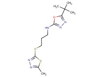 5-tert-butyl-N-{3-[(5-methyl-1,3,4-thiadiazol-2-yl)thio]propyl}-1,3,4-oxadiazol-2-amine