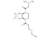 2-[(4aR*,7aS*)-4-(3-ethoxypropanoyl)-6,6-dioxidohexahydrothieno[3,4-b]pyrazin-1(2H)-yl]-N,N-dimethyl-2-oxoethanamine
