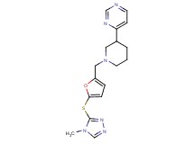 4-[1-({5-[(4-methyl-4H-1,2,4-triazol-3-yl)thio]-2-furyl}methyl)piperidin-3-yl]pyrimidine