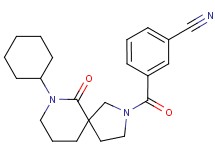 3-[(7-cyclohexyl-6-oxo-2,7-diazaspiro[4.5]dec-2-yl)carbonyl]benzonitrile