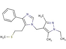 1-ethyl-3,5-dimethyl-4-({5-[2-(methylthio)ethyl]-4-phenyl-1H-imidazol-1-yl}methyl)-1H-pyrazole