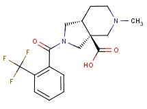 (3aS*,7aR*)-5-methyl-2-[2-(trifluoromethyl)benzoyl]octahydro-3aH-pyrrolo[3,4-c]pyridine-3a-carboxylic acid