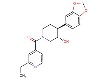 (3S*,4S*)-4-(1,3-benzodioxol-5-yl)-1-(2-ethylisonicotinoyl)piperidin-3-ol