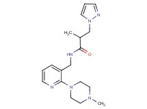 2-methyl-N-{[2-(4-methylpiperazin-1-yl)pyridin-3-yl]methyl}-3-(1H-pyrazol-1-yl)propanamide