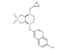 3-{[(4aS*,7aR*)-4-(cyclopropylmethyl)-6,6-dioxidohexahydrothieno[3,4-b]pyrazin-1(2H)-yl]methyl}-7-quinolinol