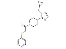 4-[(2-{4-[1-(cyclopropylmethyl)-1H-imidazol-2-yl]-1-piperidinyl}-2-oxoethyl)thio]pyridine