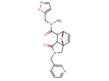 (3aR*,6S*)-N-(isoxazol-5-ylmethyl)-N-methyl-1-oxo-2-(pyridin-3-ylmethyl)-1,2,3,6,7,7a-hexahydro-3a,6-epoxyisoindole-7-carboxamide