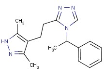 3-[2-(3,5-dimethyl-1H-pyrazol-4-yl)ethyl]-4-(1-phenylethyl)-4H-1,2,4-triazole