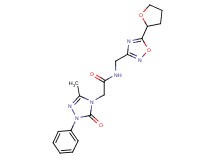 2-(3-methyl-5-oxo-1-phenyl-1,5-dihydro-4H-1,2,4-triazol-4-yl)-N-{[5-(tetrahydro-2-furanyl)-1,2,4-oxadiazol-3-yl]methyl}acetamide