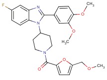 2-(3,4-dimethoxyphenyl)-5-fluoro-1-{1-[5-(methoxymethyl)-2-furoyl]-4-piperidinyl}-1H-benzimidazole