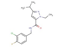N-(3-chloro-4-fluorobenzyl)-1-ethyl-3-isopropyl-1H-pyrazole-5-carboxamide