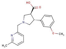 (3S*,4R*)-4-(3-methoxyphenyl)-1-[(6-methylpyridin-2-yl)methyl]pyrrolidine-3-carboxylic acid