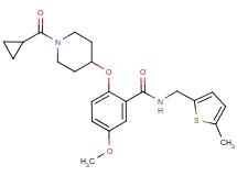 2-{[1-(cyclopropylcarbonyl)-4-piperidinyl]oxy}-5-methoxy-N-[(5-methyl-2-thienyl)methyl]benzamide