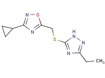 3-cyclopropyl-5-{[(3-ethyl-1H-1,2,4-triazol-5-yl)thio]methyl}-1,2,4-oxadiazole