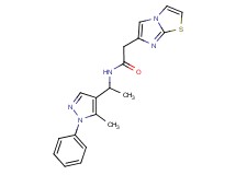 2-imidazo[2,1-b][1,3]thiazol-6-yl-N-[1-(5-methyl-1-phenyl-1H-pyrazol-4-yl)ethyl]acetamide