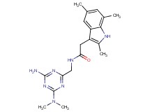 N-{[4-amino-6-(dimethylamino)-1,3,5-triazin-2-yl]methyl}-2-(2,5,7-trimethyl-1H-indol-3-yl)acetamide