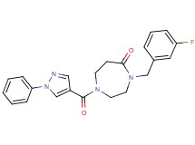 4-(3-fluorobenzyl)-1-[(1-phenyl-1H-pyrazol-4-yl)carbonyl]-1,4-diazepan-5-one