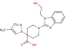 1-[1-(2-hydroxyethyl)-1H-benzimidazol-2-yl]-4-(4-methyl-1H-pyrazol-1-yl)piperidine-4-carboxylic acid