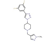 4-[4-(3,5-difluorophenyl)-1H-1,2,3-triazol-1-yl]-1-[(1-methyl-1H-pyrazol-4-yl)methyl]piperidine trifluoroacetate