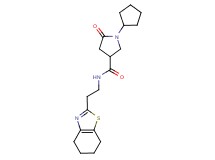 1-cyclopentyl-5-oxo-N-[2-(4,5,6,7-tetrahydro-1,3-benzothiazol-2-yl)ethyl]-3-pyrrolidinecarboxamide