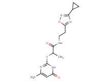 N-[2-(3-cyclopropyl-1,2,4-oxadiazol-5-yl)ethyl]-2-[(4-methyl-6-oxo-1,6-dihydropyrimidin-2-yl)thio]propanamide