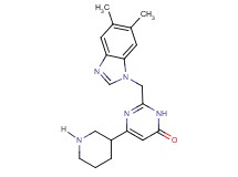 2-[(5,6-dimethyl-1H-benzimidazol-1-yl)methyl]-6-piperidin-3-ylpyrimidin-4(3H)-one