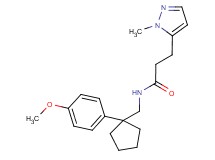 N-{[1-(4-methoxyphenyl)cyclopentyl]methyl}-3-(1-methyl-1H-pyrazol-5-yl)propanamide