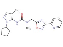 N'-(1-cyclopentyl-4-methyl-1H-pyrazol-5-yl)-N-methyl-N-[(3-pyridin-2-yl-1,2,4-oxadiazol-5-yl)methyl]urea
