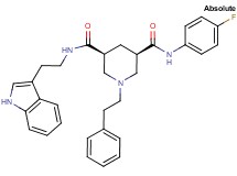 (3R,5S)-N-(4-fluorophenyl)-N'-[2-(1H-indol-3-yl)ethyl]-1-(2-phenylethyl)-3,5-piperidinedicarboxamide