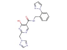 4-hydroxy-N-[2-(1H-pyrazol-1-yl)benzyl]-2-(1H-1,2,4-triazol-1-ylmethyl)pyrimidine-5-carboxamide