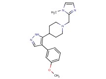 4-[4-(3-methoxyphenyl)-1H-pyrazol-5-yl]-1-[(1-methyl-1H-imidazol-2-yl)methyl]piperidine