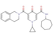 N-cycloheptyl-1-cyclopropyl-5-(3,4-dihydro-2(1H)-isoquinolinylcarbonyl)-4-oxo-1,4-dihydro-3-pyridinecarboxamide