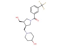 1-({(3R*,4R*)-4-(hydroxymethyl)-1-[3-(trifluoromethyl)benzoyl]pyrrolidin-3-yl}methyl)piperidin-4-ol