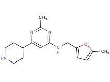 2-methyl-N-[(5-methyl-2-furyl)methyl]-6-piperidin-4-ylpyrimidin-4-amine