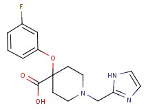 4-(3-fluorophenoxy)-1-(1H-imidazol-2-ylmethyl)piperidine-4-carboxylic acid