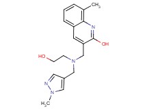 3-({(2-hydroxyethyl)[(1-methyl-1H-pyrazol-4-yl)methyl]amino}methyl)-8-methyl-2-quinolinol