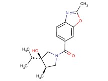(3R*,4R*)-3-isopropyl-4-methyl-1-[(2-methyl-1,3-benzoxazol-6-yl)carbonyl]pyrrolidin-3-ol