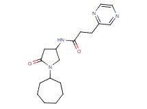 N-(1-cycloheptyl-5-oxo-3-pyrrolidinyl)-3-(2-pyrazinyl)propanamide
