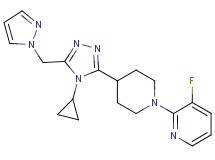 2-{4-[4-cyclopropyl-5-(1H-pyrazol-1-ylmethyl)-4H-1,2,4-triazol-3-yl]piperidin-1-yl}-3-fluoropyridine