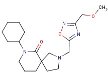 7-cyclohexyl-2-{[3-(methoxymethyl)-1,2,4-oxadiazol-5-yl]methyl}-2,7-diazaspiro[4.5]decan-6-one