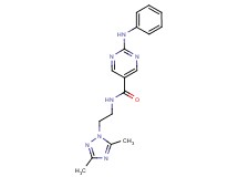 2-anilino-N-[2-(3,5-dimethyl-1H-1,2,4-triazol-1-yl)ethyl]-5-pyrimidinecarboxamide