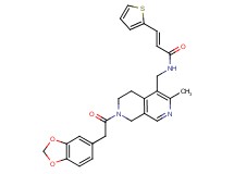(2E)-N-{[7-(1,3-benzodioxol-5-ylacetyl)-3-methyl-5,6,7,8-tetrahydro-2,7-naphthyridin-4-yl]methyl}-3-(2-thienyl)acrylamide