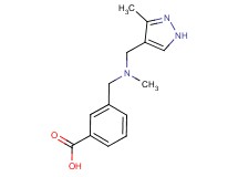 3-({methyl[(3-methyl-1H-pyrazol-4-yl)methyl]amino}methyl)benzoic acid