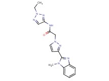 N-(2-ethyl-2H-1,2,3-triazol-4-yl)-2-[3-(1-methyl-1H-benzimidazol-2-yl)-1H-pyrazol-1-yl]acetamide trifluoroacetate