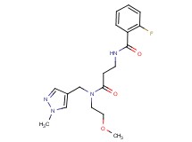 2-fluoro-N-(3-{(2-methoxyethyl)[(1-methyl-1H-pyrazol-4-yl)methyl]amino}-3-oxopropyl)benzamide