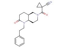 1-{[(4aS*,8aR*)-2-oxo-1-(2-phenylethyl)octahydro-1,6-naphthyridin-6(2H)-yl]carbonyl}cyclopropanecarbonitrile