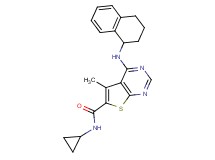N-cyclopropyl-5-methyl-4-(1,2,3,4-tetrahydro-1-naphthalenylamino)thieno[2,3-d]pyrimidine-6-carboxamide