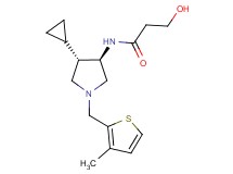 N-{rel-(3R,4S)-4-cyclopropyl-1-[(3-methyl-2-thienyl)methyl]-3-pyrrolidinyl}-3-hydroxypropanamide hydrochloride