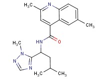 2,6-dimethyl-N-[3-methyl-1-(1-methyl-1H-1,2,4-triazol-5-yl)butyl]-4-quinolinecarboxamide